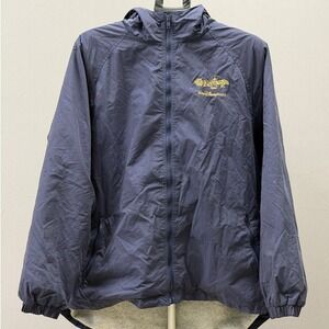 VTG Walt Disney World Jacket Navy Blue Embroidered Castle Hooded Zip Up Adult XL